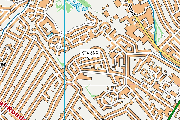 KT4 8NX map - OS VectorMap District (Ordnance Survey) KT4 8NX map - OS VectorMap District (Ordnance Survey)