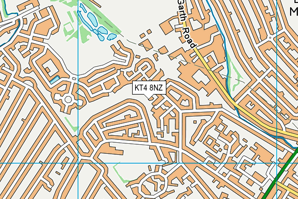 KT4 8NZ map - OS VectorMap District (Ordnance Survey) KT4 8NZ map - OS VectorMap District (Ordnance Survey)