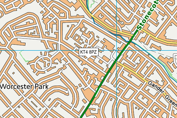 KT4 8PZ map - OS VectorMap District (Ordnance Survey) KT4 8PZ map - OS VectorMap District (Ordnance Survey)
