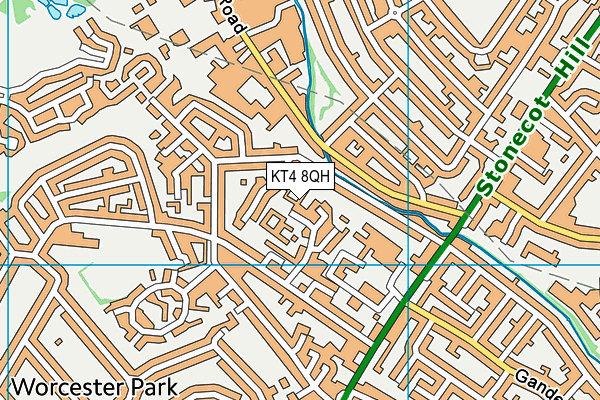 KT4 8QH map - OS VectorMap District (Ordnance Survey) KT4 8QH map - OS VectorMap District (Ordnance Survey)