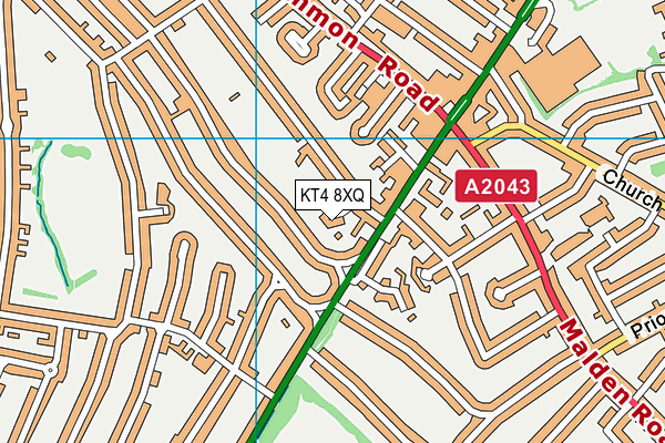 KT4 8XQ map - OS VectorMap District (Ordnance Survey) KT4 8XQ map - OS VectorMap District (Ordnance Survey)