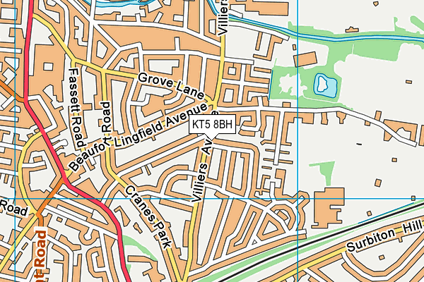 KT5 8BH map - OS VectorMap District (Ordnance Survey) KT5 8BH map - OS VectorMap District (Ordnance Survey)