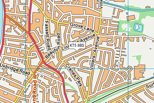 KT5 8BS map - OS VectorMap District (Ordnance Survey) KT5 8BS map - OS VectorMap District (Ordnance Survey)