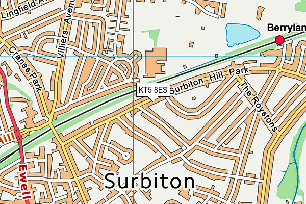 KT5 8ES map - OS VectorMap District (Ordnance Survey) KT5 8ES map - OS VectorMap District (Ordnance Survey)