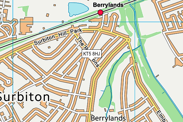 KT5 8HJ map - OS VectorMap District (Ordnance Survey) KT5 8HJ map - OS VectorMap District (Ordnance Survey)