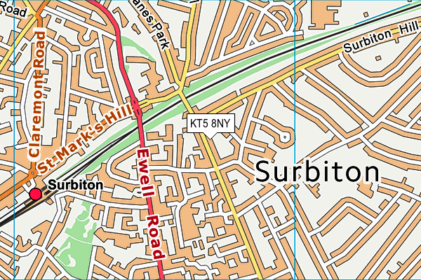 KT5 8NY map - OS VectorMap District (Ordnance Survey) KT5 8NY map - OS VectorMap District (Ordnance Survey)