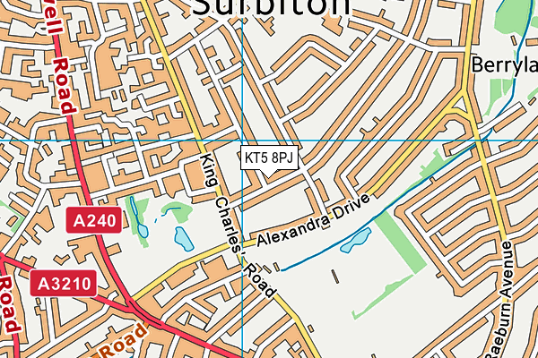 KT5 8PJ map - OS VectorMap District (Ordnance Survey) KT5 8PJ map - OS VectorMap District (Ordnance Survey)