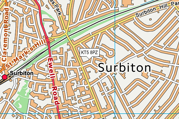 KT5 8PZ map - OS VectorMap District (Ordnance Survey) KT5 8PZ map - OS VectorMap District (Ordnance Survey)