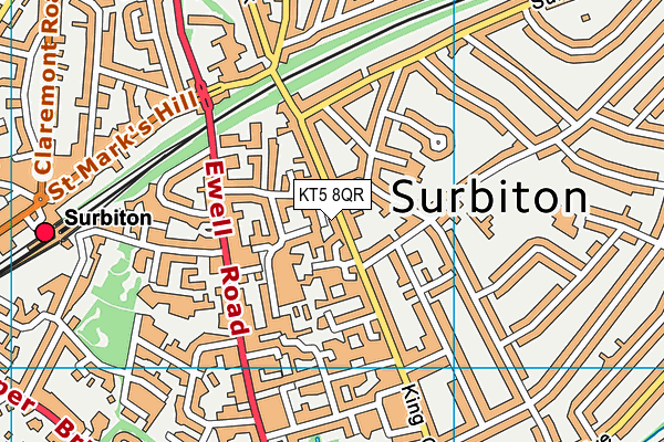 KT5 8QR map - OS VectorMap District (Ordnance Survey)