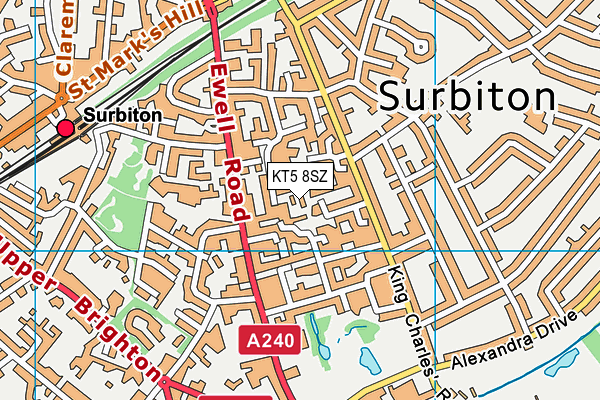 KT5 8SZ map - OS VectorMap District (Ordnance Survey) KT5 8SZ map - OS VectorMap District (Ordnance Survey)