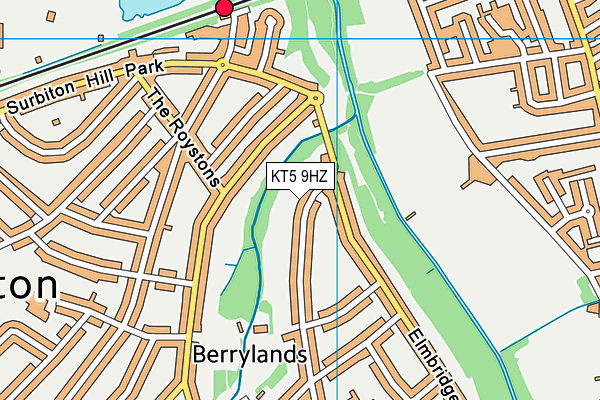 KT5 9HZ map - OS VectorMap District (Ordnance Survey)