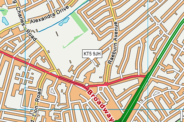 KT5 9JH map - OS VectorMap District (Ordnance Survey) KT5 9JH map - OS VectorMap District (Ordnance Survey)