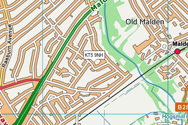 KT5 9NH map - OS VectorMap District (Ordnance Survey) KT5 9NH map - OS VectorMap District (Ordnance Survey)