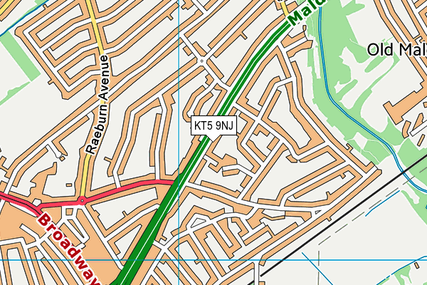 KT5 9NJ map - OS VectorMap District (Ordnance Survey) KT5 9NJ map - OS VectorMap District (Ordnance Survey)