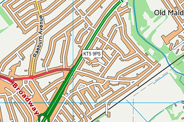 KT5 9PS map - OS VectorMap District (Ordnance Survey) KT5 9PS map - OS VectorMap District (Ordnance Survey)