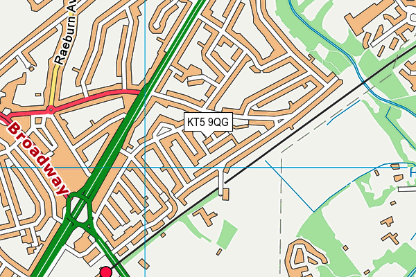 KT5 9QG map - OS VectorMap District (Ordnance Survey) KT5 9QG map - OS VectorMap District (Ordnance Survey)