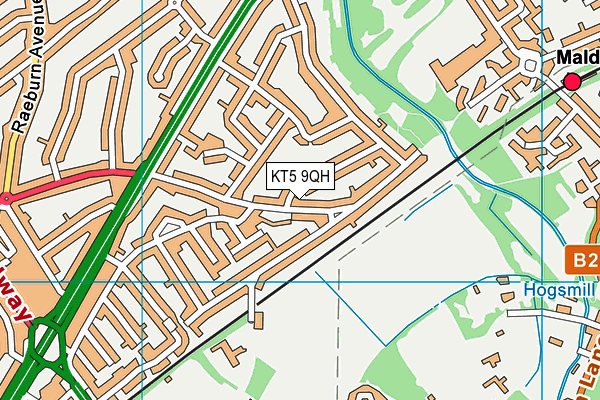 KT5 9QH map - OS VectorMap District (Ordnance Survey) KT5 9QH map - OS VectorMap District (Ordnance Survey)