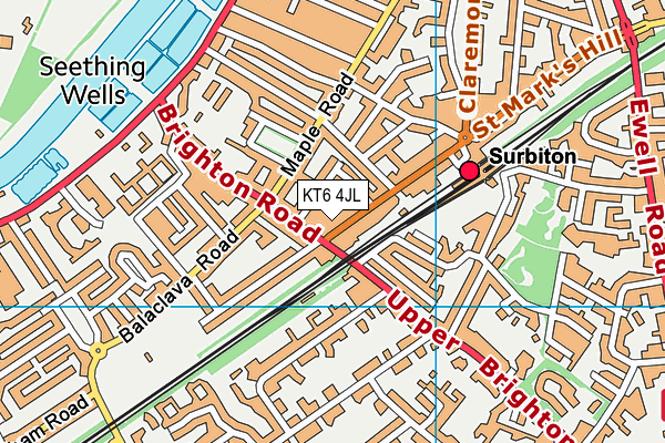 KT6 4JL map - OS VectorMap District (Ordnance Survey) KT6 4JL map - OS VectorMap District (Ordnance Survey)