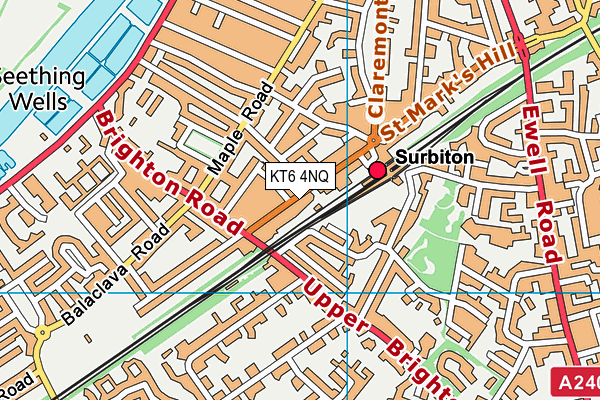 KT6 4NQ map - OS VectorMap District (Ordnance Survey) KT6 4NQ map - OS VectorMap District (Ordnance Survey)