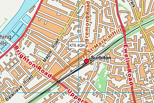 KT6 4QH map - OS VectorMap District (Ordnance Survey) KT6 4QH map - OS VectorMap District (Ordnance Survey)