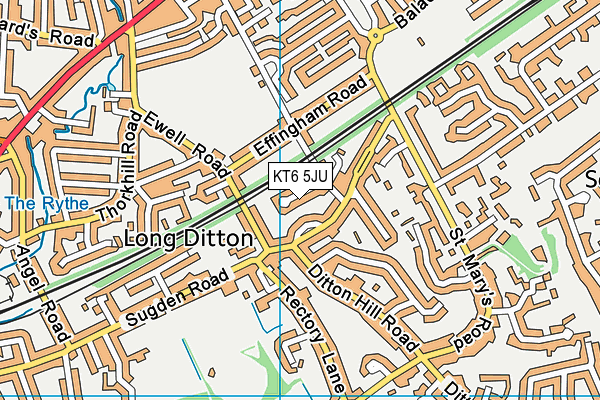 KT6 5JU map - OS VectorMap District (Ordnance Survey) KT6 5JU map - OS VectorMap District (Ordnance Survey)