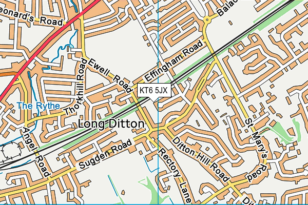KT6 5JX map - OS VectorMap District (Ordnance Survey) KT6 5JX map - OS VectorMap District (Ordnance Survey)
