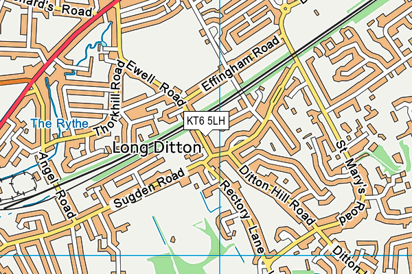KT6 5LH map - OS VectorMap District (Ordnance Survey) KT6 5LH map - OS VectorMap District (Ordnance Survey)