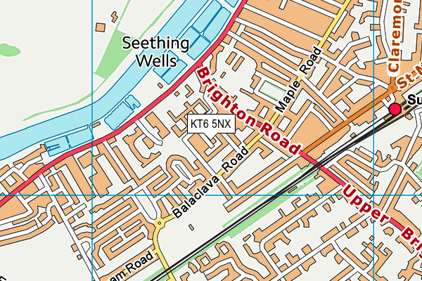 KT6 5NX map - OS VectorMap District (Ordnance Survey) KT6 5NX map - OS VectorMap District (Ordnance Survey)
