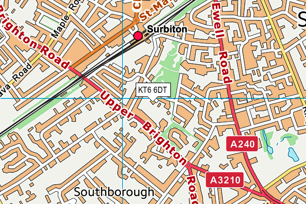 KT6 6DT map - OS VectorMap District (Ordnance Survey) KT6 6DT map - OS VectorMap District (Ordnance Survey)
