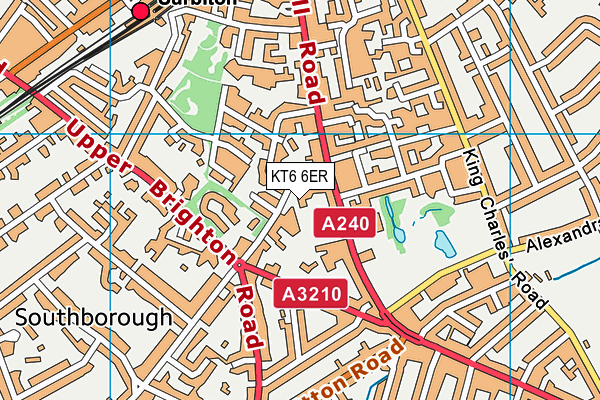 KT6 6ER map - OS VectorMap District (Ordnance Survey) KT6 6ER map - OS VectorMap District (Ordnance Survey)