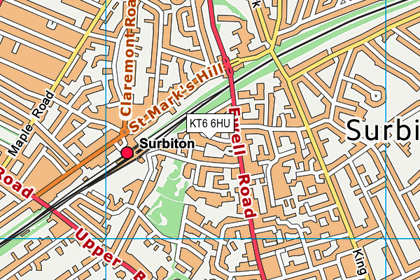KT6 6HU map - OS VectorMap District (Ordnance Survey) KT6 6HU map - OS VectorMap District (Ordnance Survey)