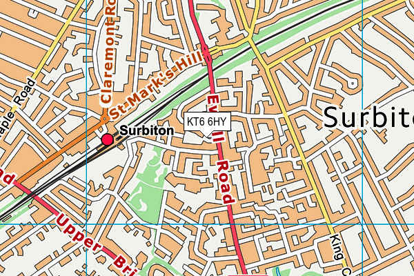 KT6 6HY map - OS VectorMap District (Ordnance Survey) KT6 6HY map - OS VectorMap District (Ordnance Survey)