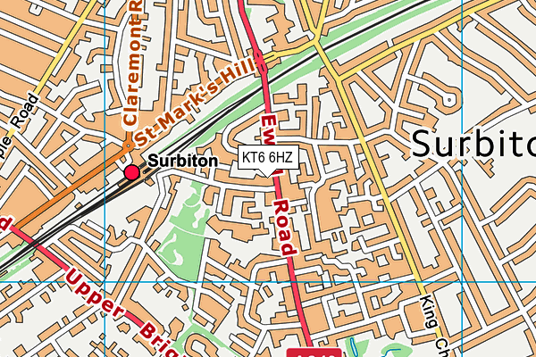 KT6 6HZ map - OS VectorMap District (Ordnance Survey) KT6 6HZ map - OS VectorMap District (Ordnance Survey)