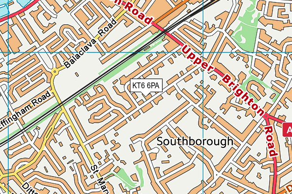 KT6 6PA map - OS VectorMap District (Ordnance Survey) KT6 6PA map - OS VectorMap District (Ordnance Survey)