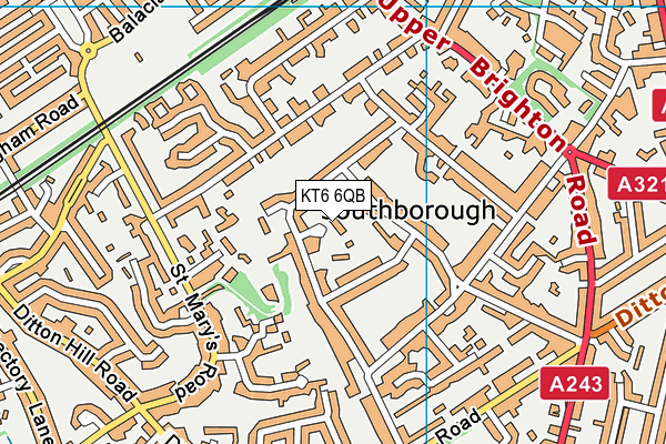 KT6 6QB map - OS VectorMap District (Ordnance Survey) KT6 6QB map - OS VectorMap District (Ordnance Survey)