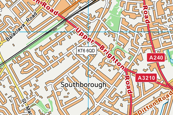 KT6 6QD map - OS VectorMap District (Ordnance Survey) KT6 6QD map - OS VectorMap District (Ordnance Survey)