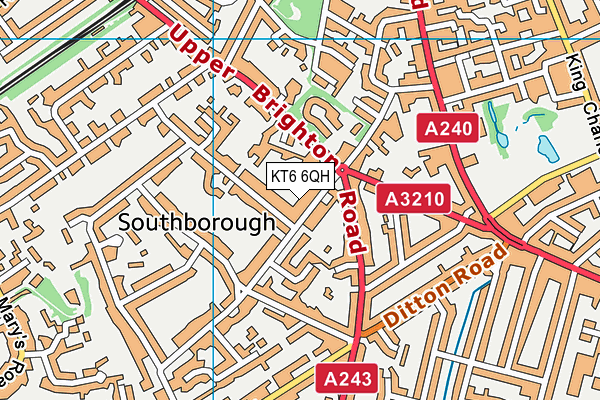 KT6 6QH map - OS VectorMap District (Ordnance Survey) KT6 6QH map - OS VectorMap District (Ordnance Survey)