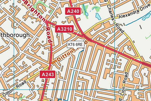 KT6 6RE map - OS VectorMap District (Ordnance Survey) KT6 6RE map - OS VectorMap District (Ordnance Survey)