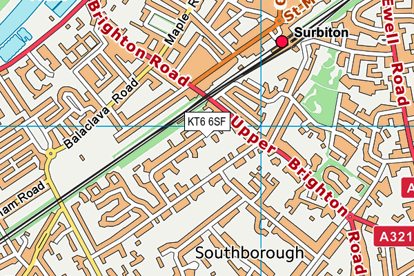 KT6 6SF map - OS VectorMap District (Ordnance Survey) KT6 6SF map - OS VectorMap District (Ordnance Survey)