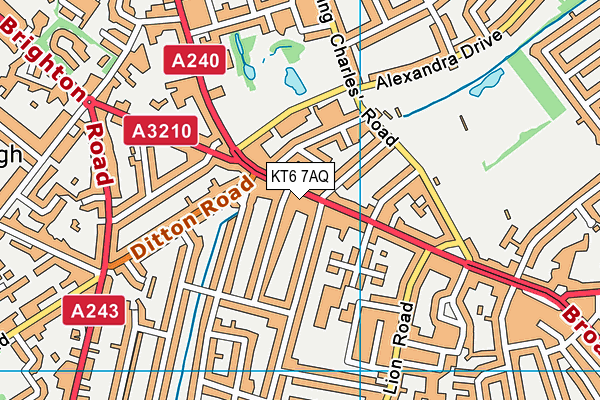 KT6 7AQ map - OS VectorMap District (Ordnance Survey) KT6 7AQ map - OS VectorMap District (Ordnance Survey)