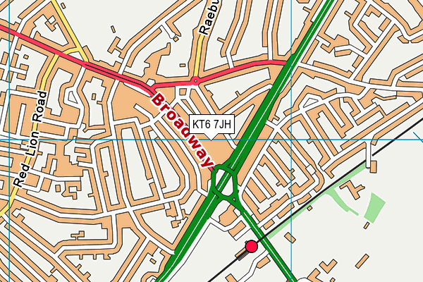 KT6 7JH map - OS VectorMap District (Ordnance Survey) KT6 7JH map - OS VectorMap District (Ordnance Survey)