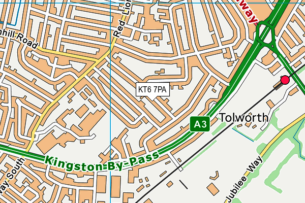 KT6 7PA map - OS VectorMap District (Ordnance Survey) KT6 7PA map - OS VectorMap District (Ordnance Survey)