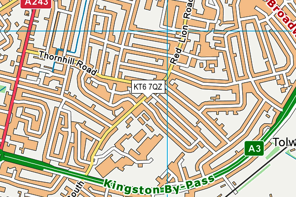 KT6 7QZ map - OS VectorMap District (Ordnance Survey) KT6 7QZ map - OS VectorMap District (Ordnance Survey)