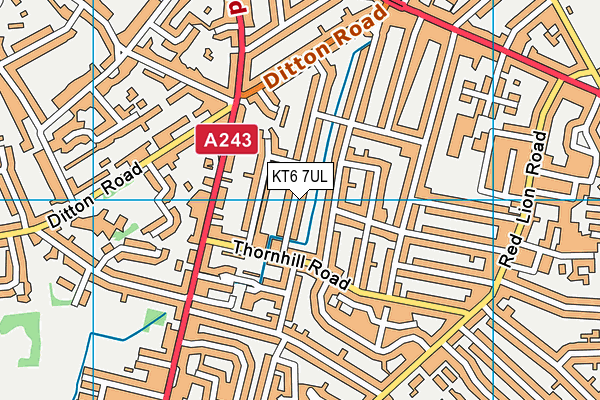 KT6 7UL map - OS VectorMap District (Ordnance Survey) KT6 7UL map - OS VectorMap District (Ordnance Survey)