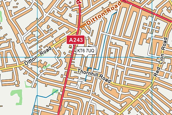 KT6 7UQ map - OS VectorMap District (Ordnance Survey)