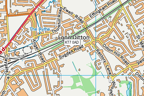 KT7 0AD map - OS VectorMap District (Ordnance Survey) KT7 0AD map - OS VectorMap District (Ordnance Survey)