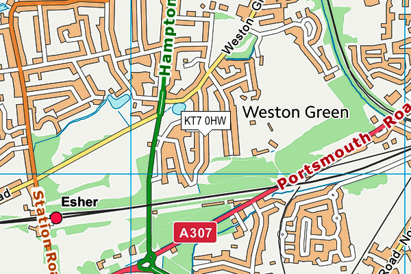 KT7 0HW map - OS VectorMap District (Ordnance Survey) KT7 0HW map - OS VectorMap District (Ordnance Survey)