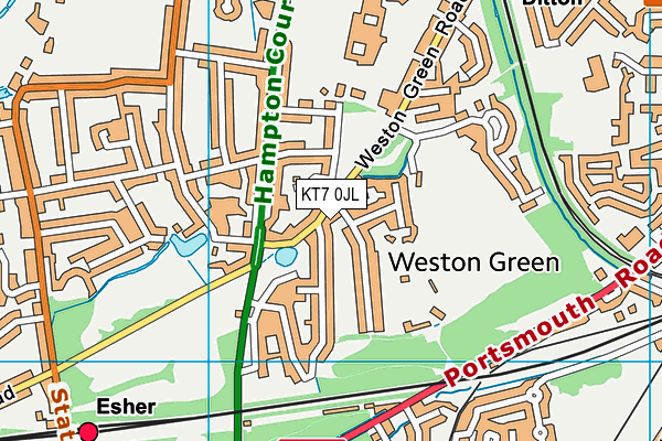 KT7 0JL map - OS VectorMap District (Ordnance Survey) KT7 0JL map - OS VectorMap District (Ordnance Survey)