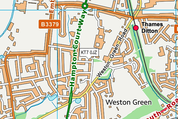 KT7 0JZ map - OS VectorMap District (Ordnance Survey) KT7 0JZ map - OS VectorMap District (Ordnance Survey)