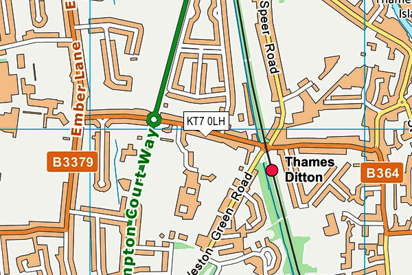 KT7 0LH map - OS VectorMap District (Ordnance Survey) KT7 0LH map - OS VectorMap District (Ordnance Survey)